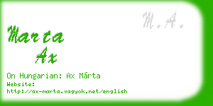 marta ax business card